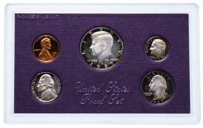 Купить США годовой набор монет 1987 "S" (5 монет в футляре)