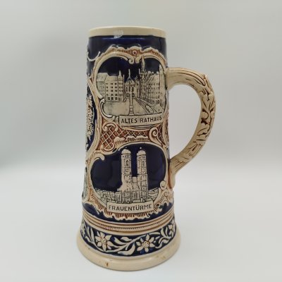 купить Кружка пивная с изображением достопримечательностей Германии, керамика, роспись, Германия, 1970-1990 гг.