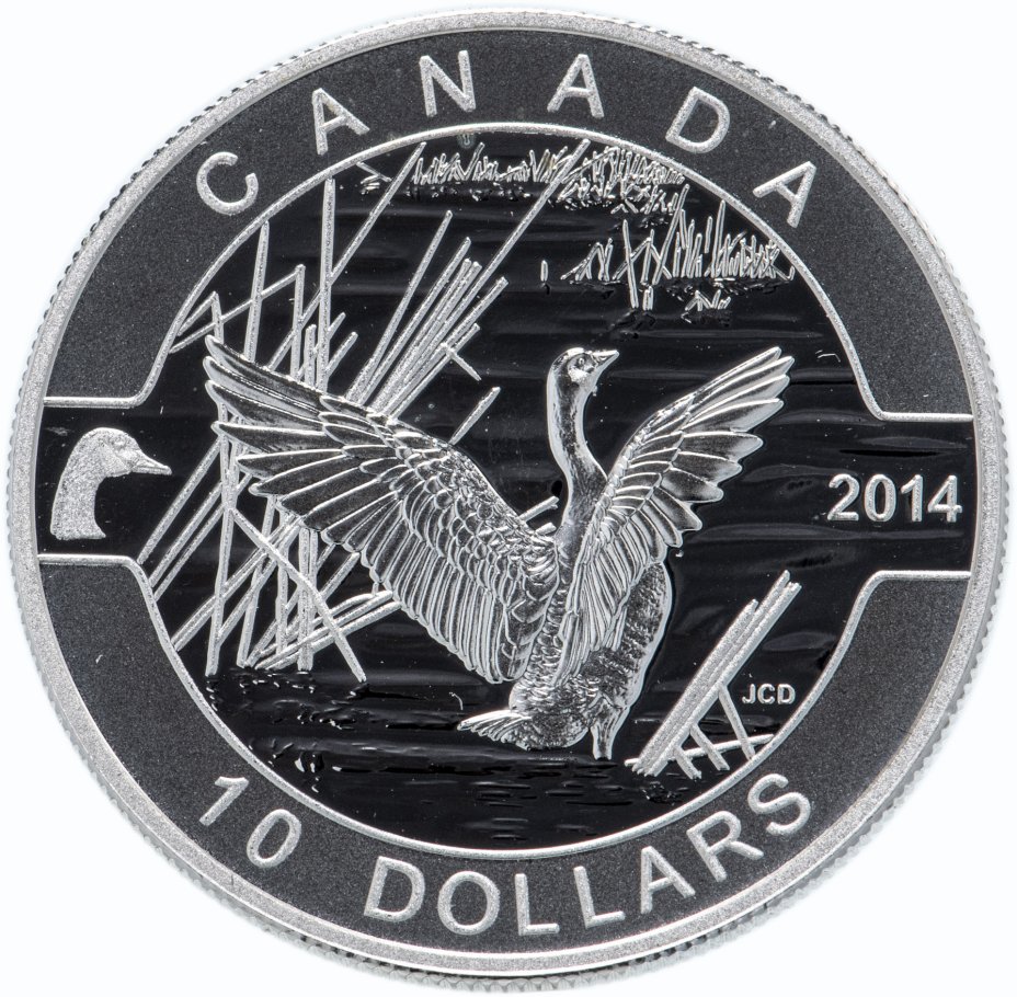 купить Канада 10 долларов 2014 "Гусь" в футляре, с сертификатом