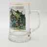 Купить Кружка пивная, украшенная изображением пиршества, стекло, деколь, золочение, Германия, 1980-2000 гг.