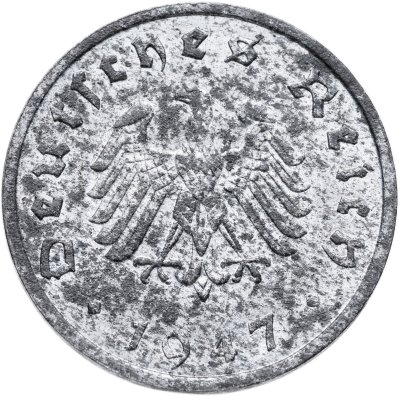 купить Германия, послевоенная оккупация 10 рейхспфеннигов (reichspfennig) 1947, знак монетного двора: "F" - Штутгарт