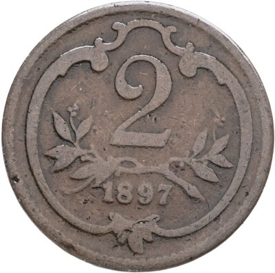 купить Австрия 2 геллера (heller) 1897