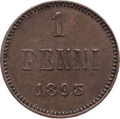 купить 1 пенни 1893, монета для Финляндии