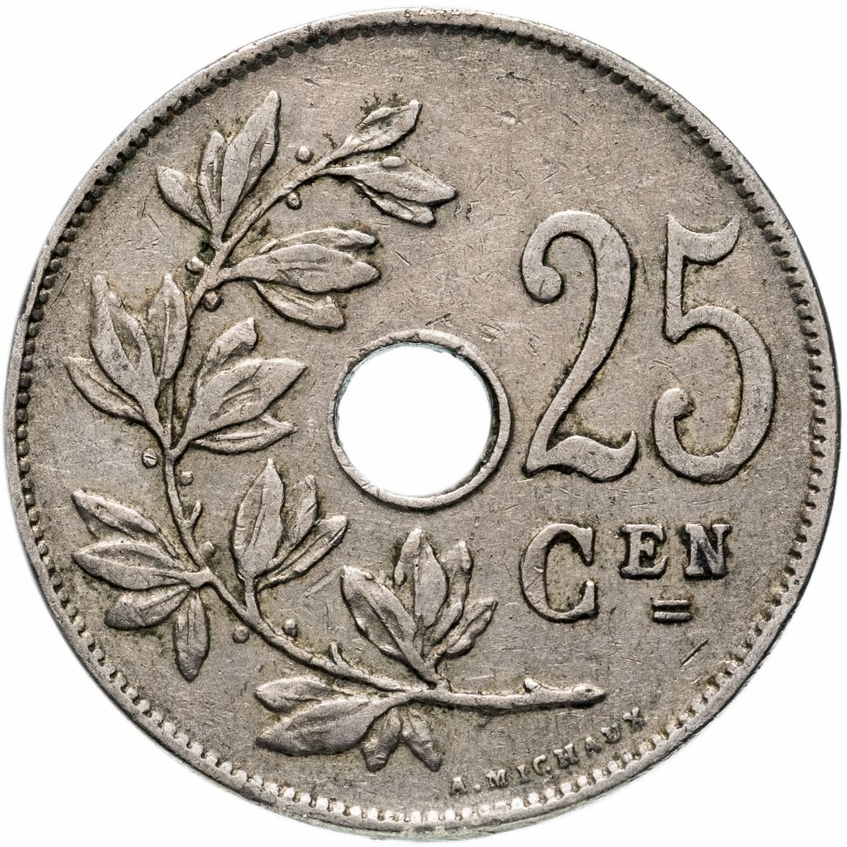 купить Бельгия 25 сантимов (centimes) 1910-1929 (Надпись на голландском - 'KONINGRIJK BELGIË')