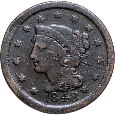 купить США 1 цент (cent) 1848 Liberty Head Cent