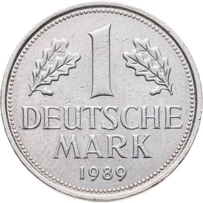 купить Германия 1 марка 1989, знак монетного двора: "J" - Гамбург