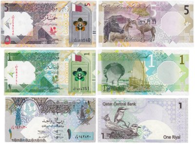 купить Катар набор из 3 банкнот 1 и 5 риалов 2008 (2015) - 2020