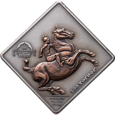 купить Монголия 500 тугриков 2005 UNC "Конная Статуя Леонардо да Винчи - Наездник"