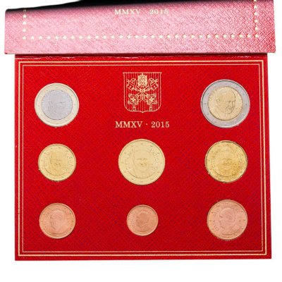 купить Ватикан, годовой набор из 8 монет евро 2015 г. в оригинальном буклете, папа Франциск