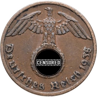 купить Германия, Третий рейх 1 рейхспфенниг (reichspfennig) 1938 "А"