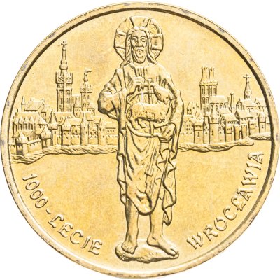 купить Польша 2 злотых 2000 "1000 лет городу Вроцлав"