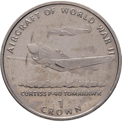 купить Остров Мэн 1 крона (crown) 1995 "Авиация Второй Мировой войны - Curtiss P-40"