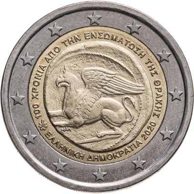 купить Греция 2 евро (euro) 2020 "100 лет включению Фракии в состав Греции"