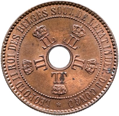 купить Конго 5 сантимов (centimes) 1887
