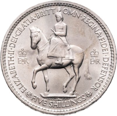 купить Великобритания 5 шиллингов (shillings) 1953 Коронация Королевы Елизаветы II