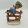 Купить Статуэтка "Мальчик и лягушка", фаянс, роспись, Goebel Hummel, ФРГ, 1948 г.