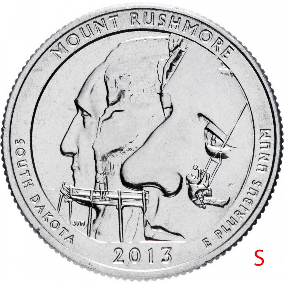 купить США 1/4 доллара (25 центов, квотер) 2013 S — "Национальный мемориал Гора Рашмор" (20-й парк)