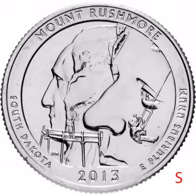 купить США 1/4 доллара (25 центов, квотер) 2013 S — "Национальный мемориал Гора Рашмор" (20-й парк)