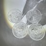 Купить Набор из 4 бокалов с резным геометрическим декором, хрусталь, алмазная грань, СССР, 1970-1990 гг.