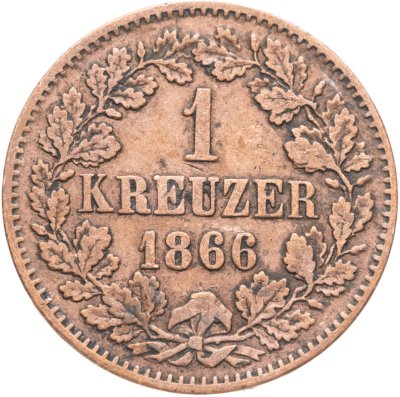 купить Германия, Баден 1 крейцер (kreuzer) 1866