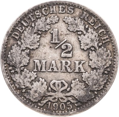 купить Германия 1/2 марки 1905 "A"