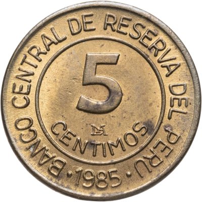 купить Перу 5 сентимо (centimos) 1985