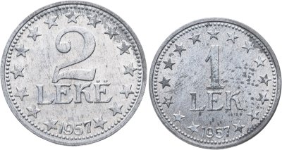 купить Албания набор монет 1 и 2 лек 1957