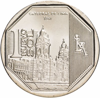 купить Перу 1 новый соль 2014 "Богатство и гордость Перу - Кафедральный собор Лимы"