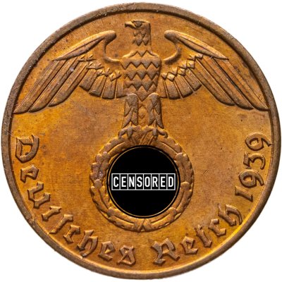 купить Германия, Третий рейх 1 рейхспфенниг (reichspfennig) 1939, знак монетного двора: "J" - Гамбург