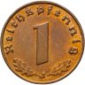 Купить Германия, Третий рейх 1 рейхспфенниг (reichspfennig) 1939, знак монетного двора: "J" - Гамбург