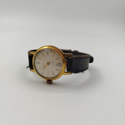 купить Часы наручные (Женские) "Slava 17 камней", металл, кожа, СССР, 1970-1990 гг.