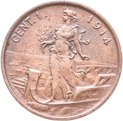 купить Италия 1 чентезимо (centesimo) 1914