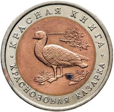купить 10 рублей 1992 ЛМД Краснозобая казарка