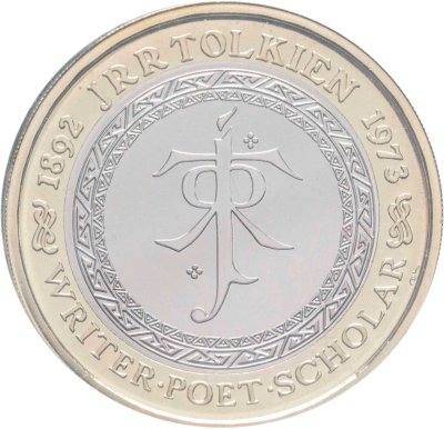 купить Великобритания 2 фунта 2023 "Жизнь и творчество Джона Рональда Руэла Толкина - автора "Властелина колец"" в буклете