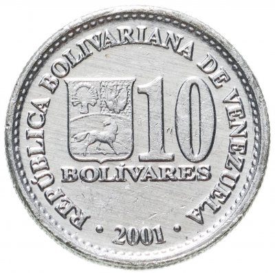 купить Венесуэла 10 боливаров (bolivares) 2001 цинк
