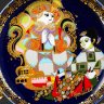 Купить Тарелка настенная из серии "Aladin und Wunderlampe" ("Аладин и волшебная лампа") по мотивам сказки "Тысяча и одна ночь",  дизайнер Bjorn Wiinblad, фарфор, крытье, деколь, золочение, Rosenthal (Розенталь), Германия, 1970-1980 гг.