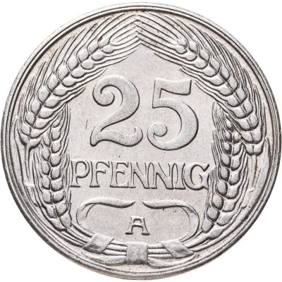 купить Германия 25 пфеннигов (pfennig) 1910 А