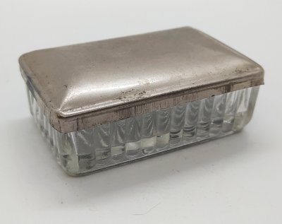 купить Шкатулочка прямоугольной формы с рифлёной поверхностью, стекло, металл, СССР, 1950-1980 гг.