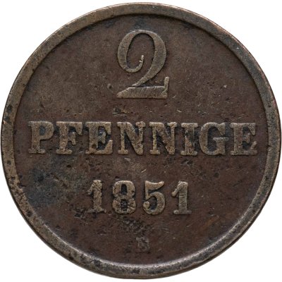 купить Германия, Ганновер 2 пфеннига 1851