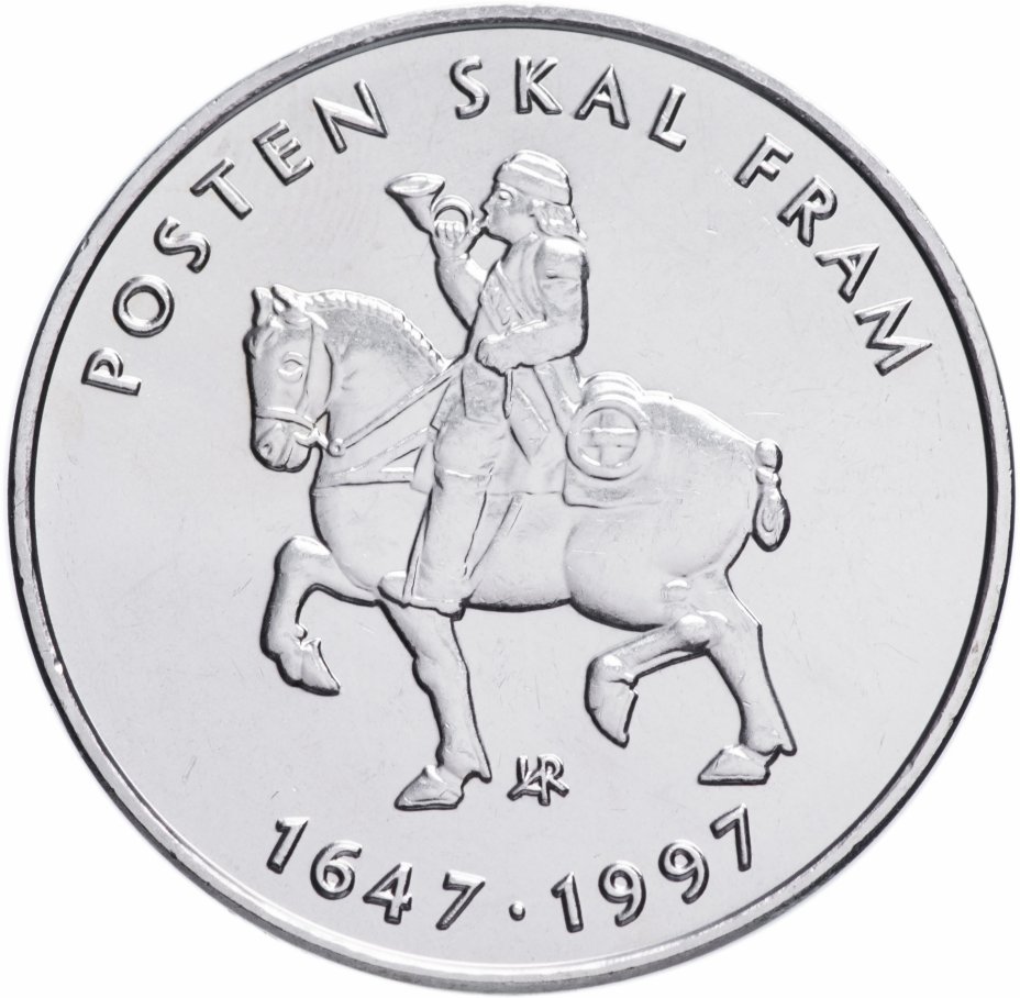 купить Норвегия 5 крон 1997 "350 лет Норвежской почтовой службе"