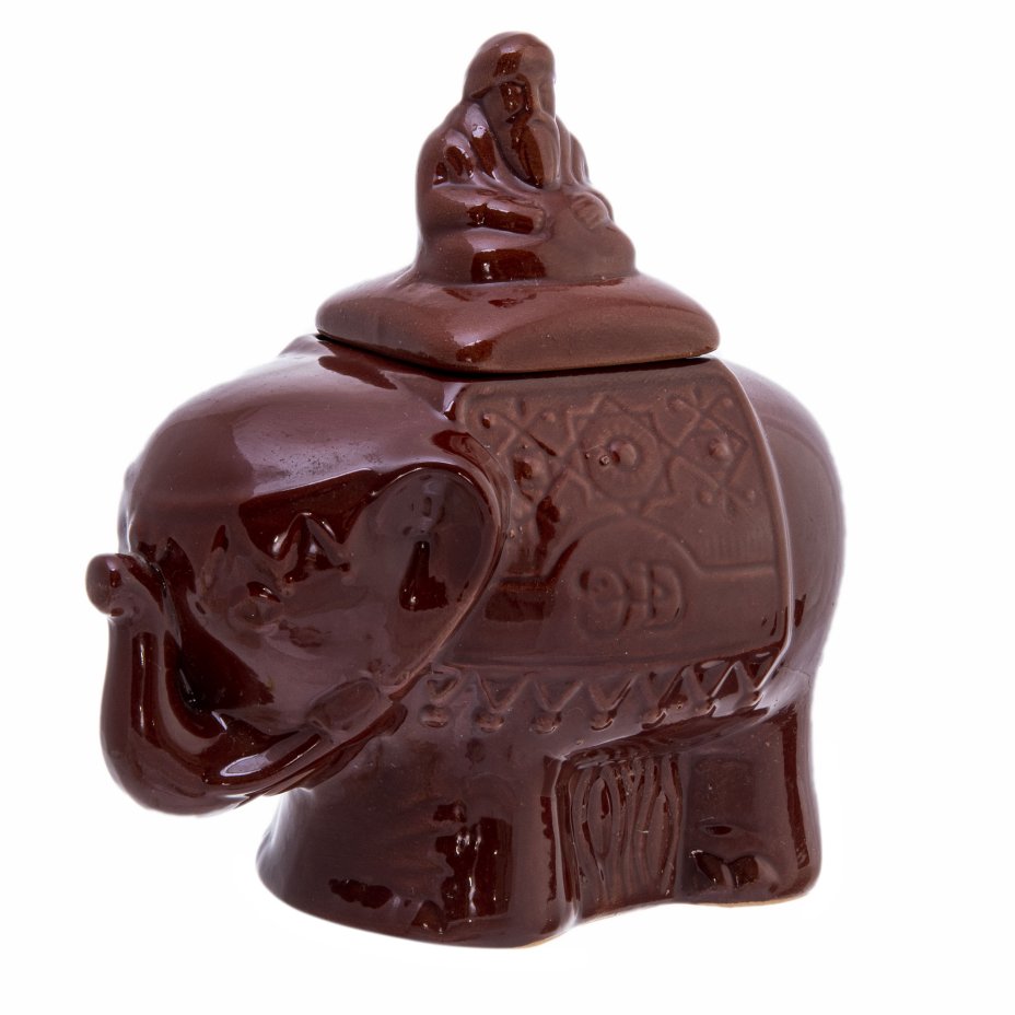 Ёмкость для хранения чая (чайница) "Слон", керамика, глазурь, СССР ...