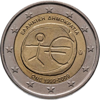 купить Греция 2 евро 2009 "10 лет Экономическому и валютному союзу"