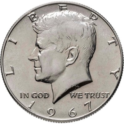 купить США 50 центов (1/2 доллара, half dollar) 1967 D Kennedy Half Dollar (Кеннеди) знак монетного двора "D" - Денвер