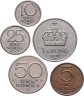 Купить Норвегия набор монет для обращения 1973-1991 (5 штук)
