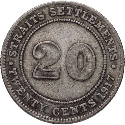 купить Стрейтс Сетлментс 20 центов (cents) 1917