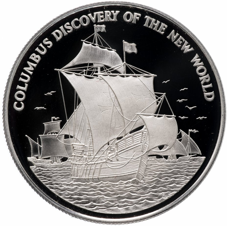 купить Ямайка 10 долларов 1989 "Открытие Колумбом Нового Света"