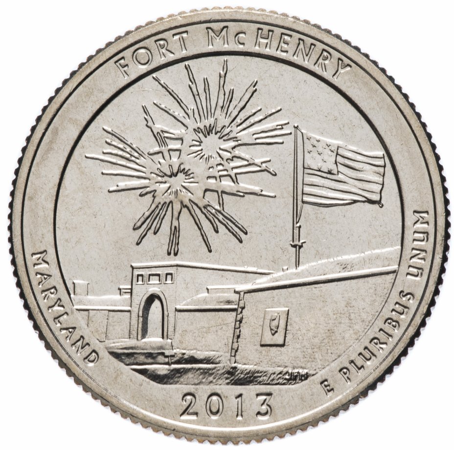 купить США 1/4 доллара (25 центов, квотер) 2013 S — "Национальный памятник Форт Мак-Генри" (19-й парк)