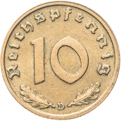 купить Германия, Третий рейх 10 рейхспфеннигов 1938 "D"