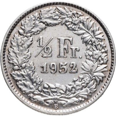 купить Швейцария 1/2 франка (franc) 1952