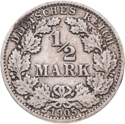купить Германия 1/2 марки 1905 "A"